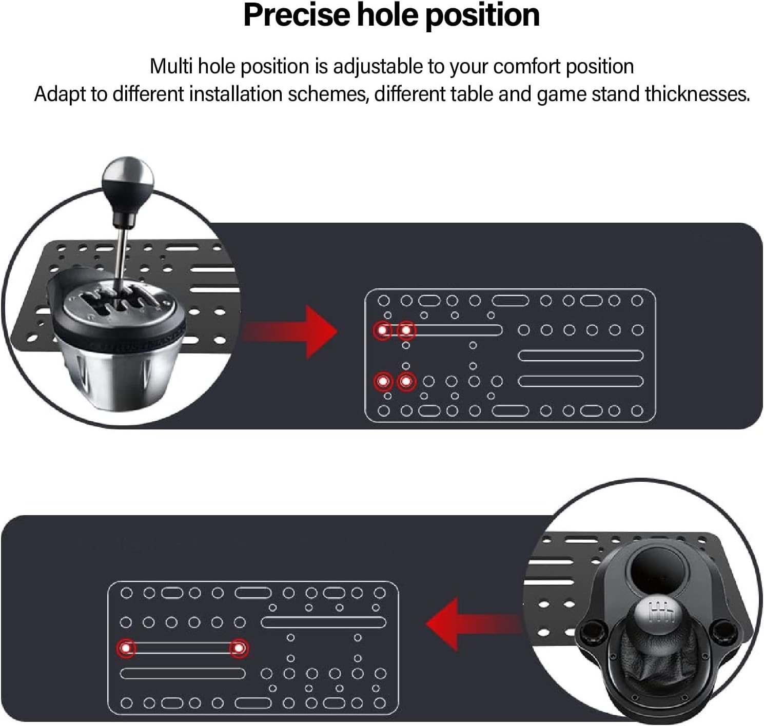 Universal Desk Mount for Sim Racing Shifter & Handbrake, Compatible with Driving Force Shifter, TH8A Shifter and USB Handbrake, Stainless Steel image number 3