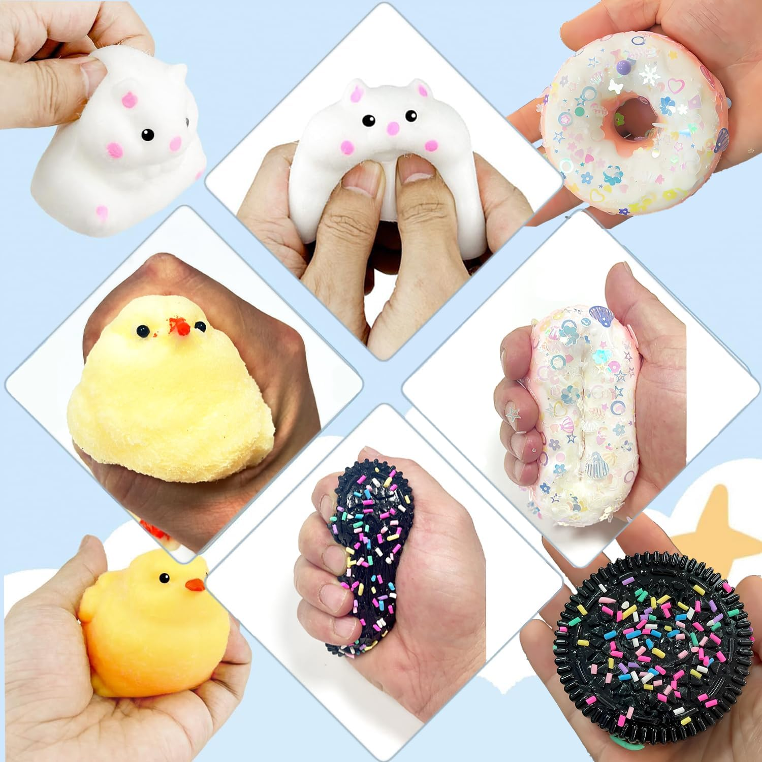 4Pcs Taba Squishy, Kawaii Squishies Fur Squeeze Toys, Stress Relief Squishies for Party Favors, Fidget Toys Suitable Adults Kids image number 2