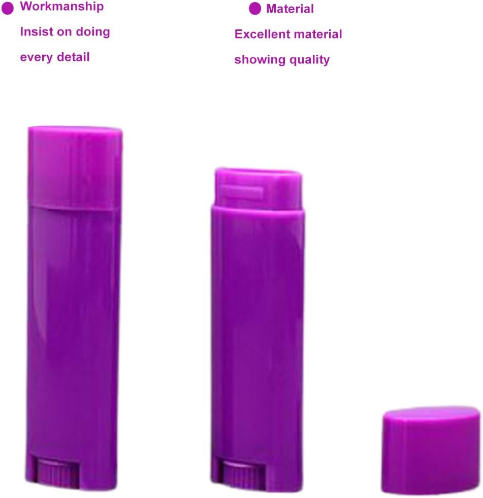 FZBNSRKO 5Ml 25Pcs Empty Oval Deodorant Lip Balm Tubes Containers Twist-Up Refillable Containers for Lipstick,Chapstick,Homemade Lip Balm,Diy Deodorants(Purple) image number 5