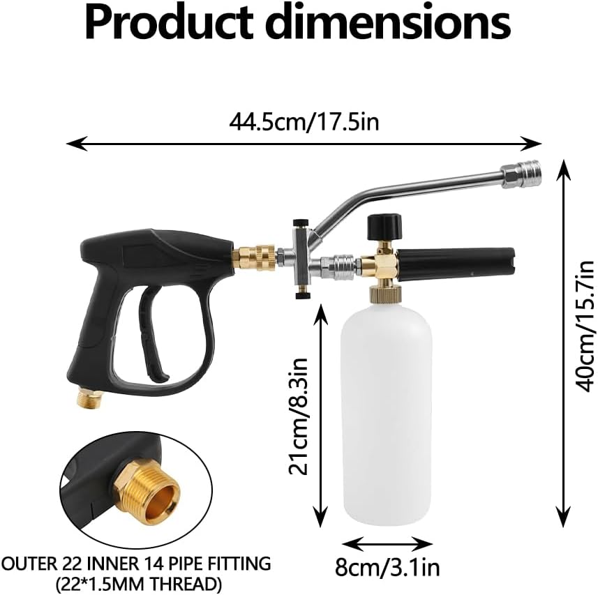 Foam Cannon Dual Connector Accessory for Pressure Washer Kit,5 Power Washer Sprayer Nozzles and Foam Dual Connector Accessory,For Cleaning and Car Washing image number 1