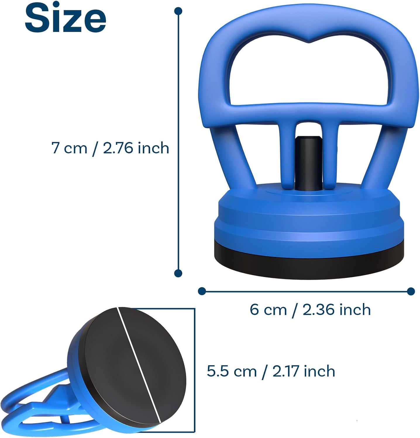MMOBIEL Suction Cups 2 Pieces - Glass Lifter, Dent Puller and Opening Tool for Electronic Devices up to 22 Lb &ndash; Heavy Duty Vacuum Lifter &ndash; Vacuum Cup - Small Suction Cups &ndash; Blue