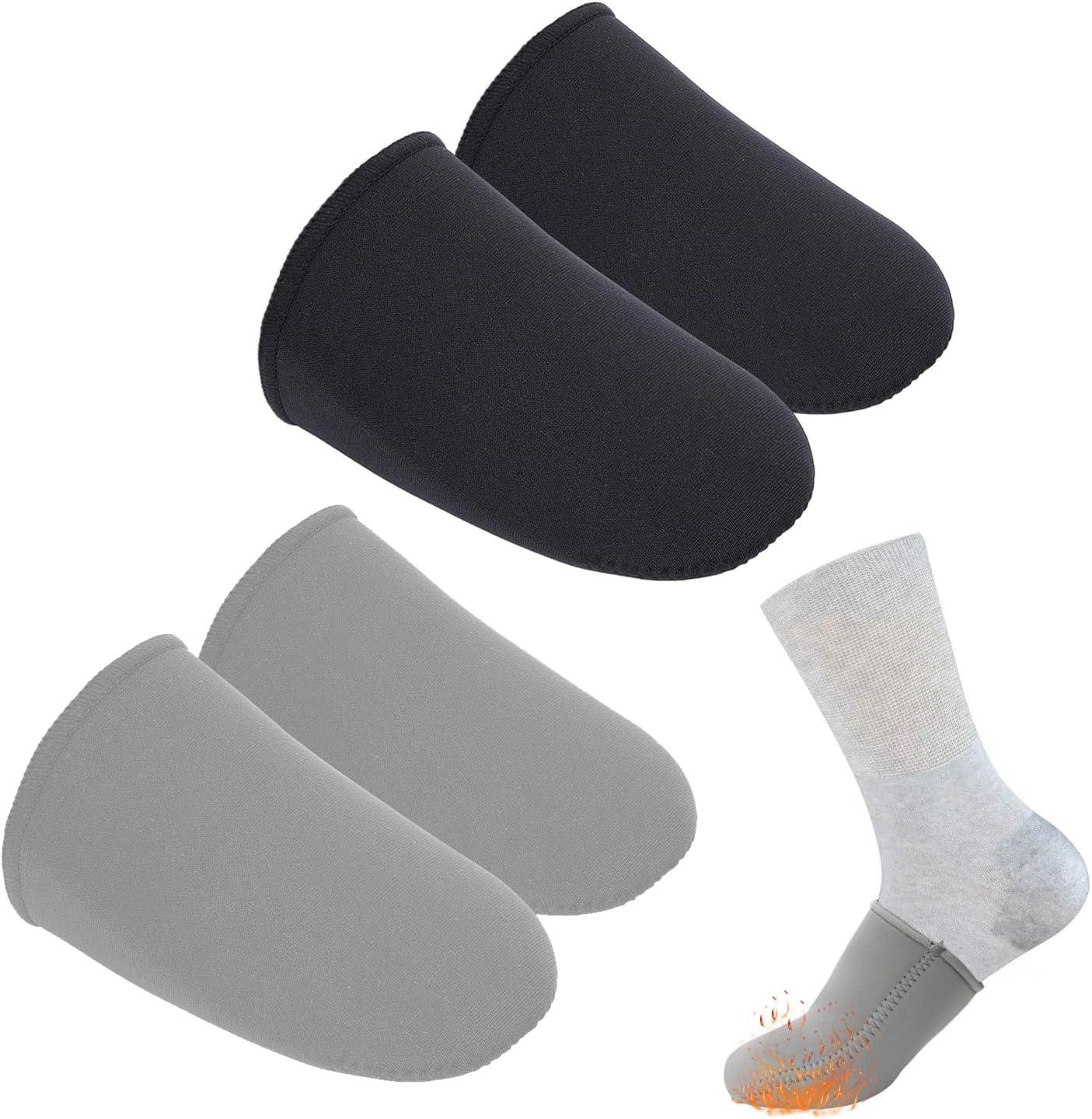 Toe Warmers 2 Pairs, Portable Toe Warmers, Reusable Foot Warmers, Neoprene Thermal Toe Warmers, Thermal Foot Warmers for Biking, Running, Hiking image number 3