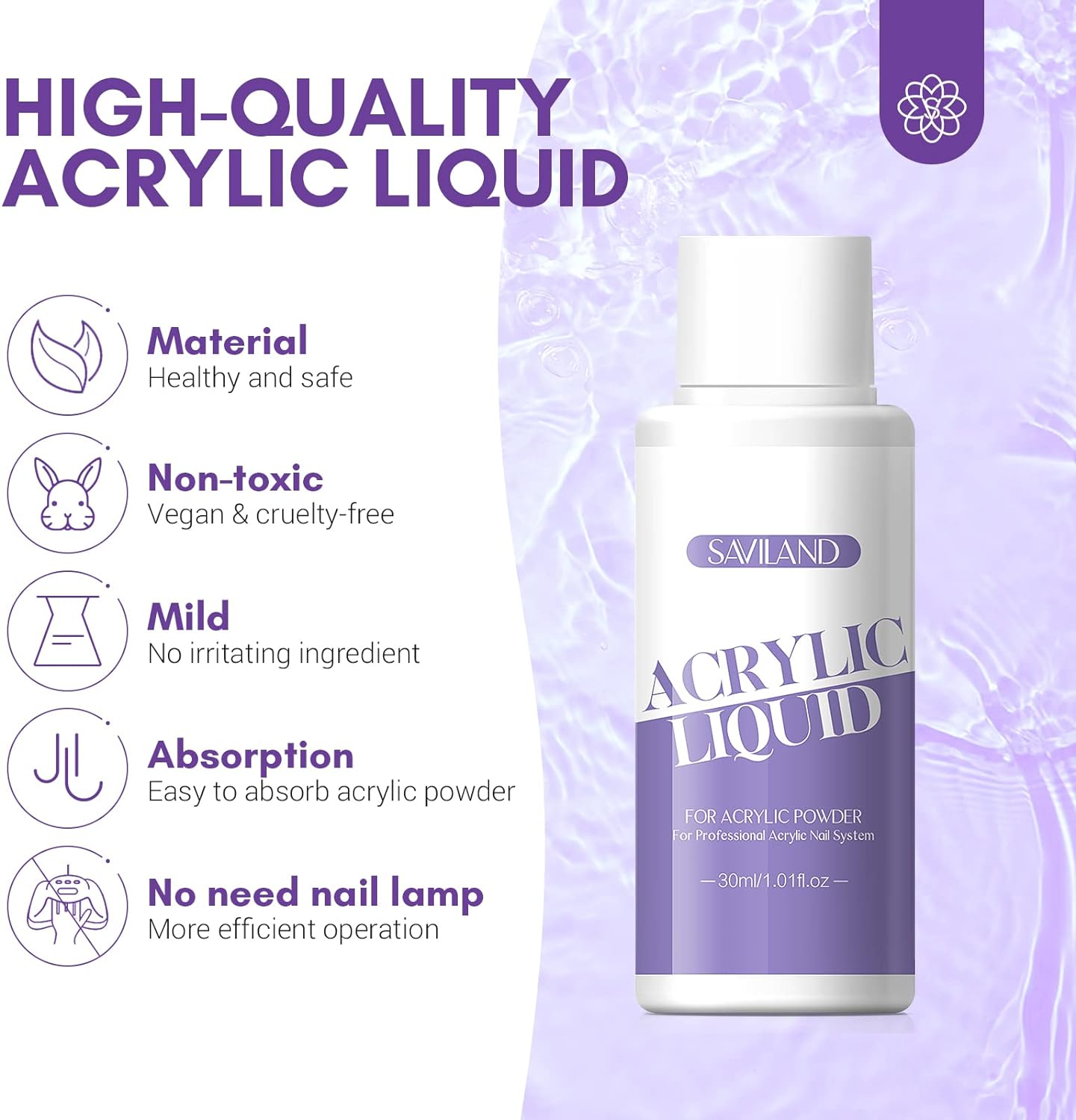 Saviland Acrylic Nail Kit &ndash; 3 Colors Acrylic Powder with Acrylic Liquid 3PCS Acrylic Nail Brush Electric Nail Drill Nail Forms Nail Kit Set Professional Acrylic with Everything for Extension Nail Art image number 5