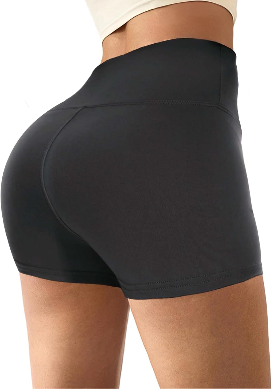 Women'S High Waist Hot Pants, Stretchy Mini Shorts, Yoga Workout Booty Shorts Gym Cycling Sports Running Leggings
