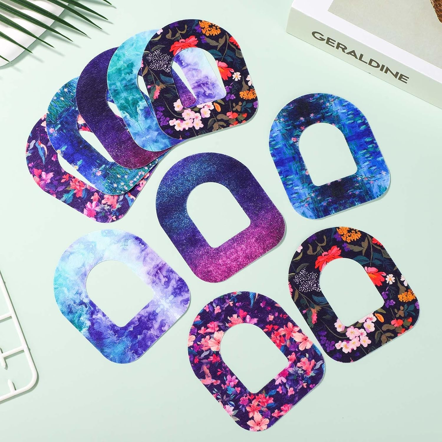 25Pcs Adhesive Patches Compatible with Omnipod 5, Waterproof Overpatch Non-Fraying Sensor Monitor Patch Sensor Stickers Sensor Covers Accessories Parts(Water Lily) image number 3