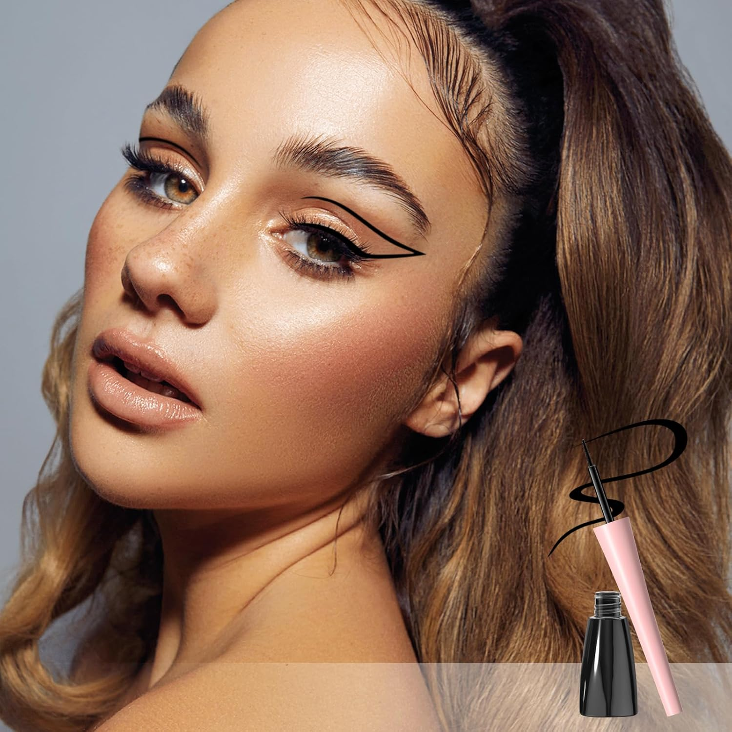 Boobeen Liquid Eyeliner Pen, Colored Eye Liner Waterproof Smudge Proof, Eyeliner Ink Liner with Precision Tip for Bold Eye Looks - Brown image number 2