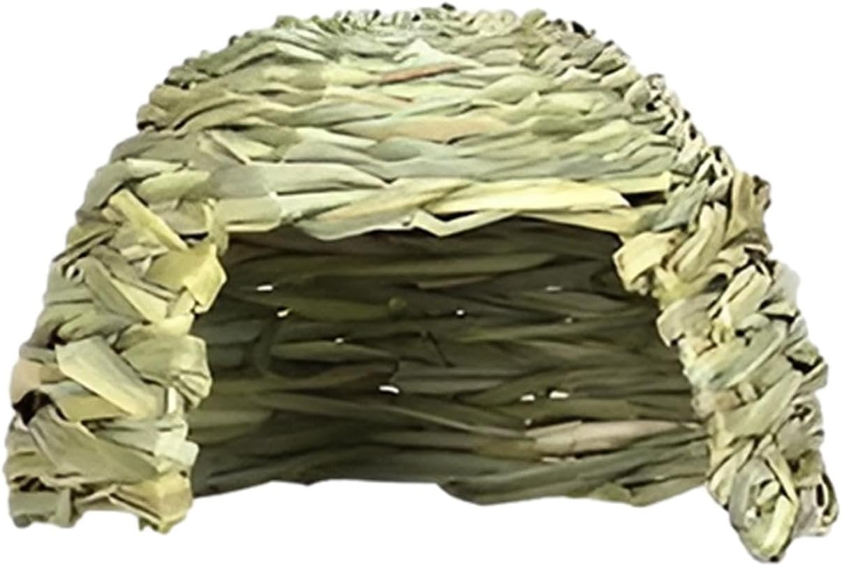 Grass House - Folding Bed Guinea Pig Hideaway, Sleeping Grass Nest Hideaway, Pet Straw House, Cozy Small Animal Hideaway, Portable Guinea Pig Shelter | Small Animal Play Hideaway, Hay Bed For