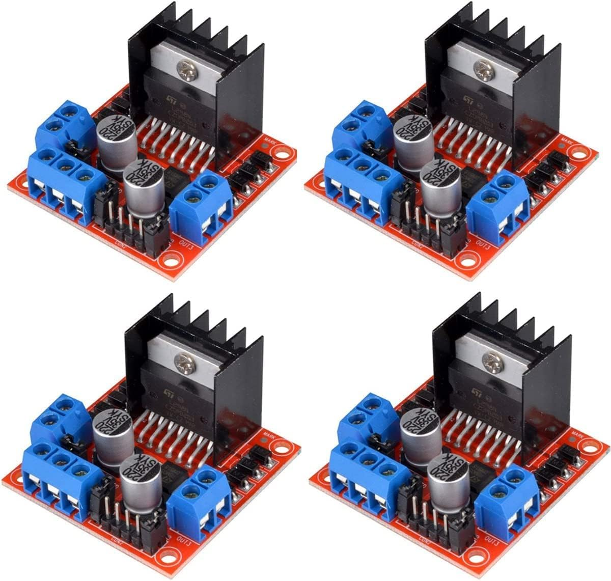 DIGISHUO 4Pcs L298N Motor Driver Controller Board Module | Stepper Motor DC Dual H-Bridge for Arduino Smart Car Power UNO MEGA R3 Mega2560 image number 1