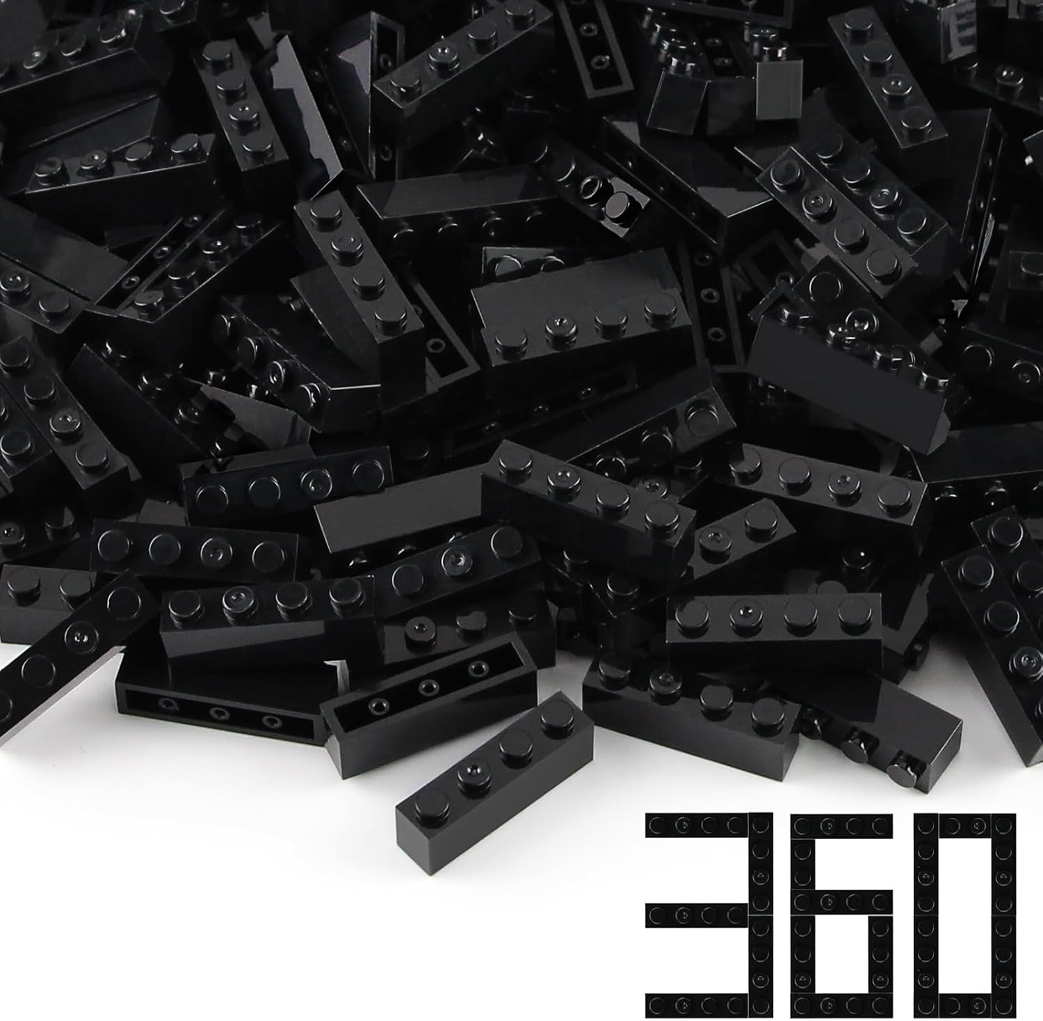 Feleph 400 Pieces 1X4 Bricks Light Gray Medium Stone Grey Classic Parts Building Creative Play Blocks Set Toy Classic Accessories Compatible with 3010 3066 Major Brick Brands