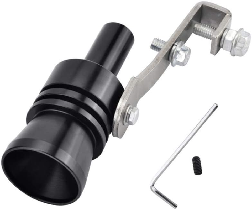 Jeeone Turbo Whistle Aluminum Universal Car Turbo Sound Exhaust Muffler Pipe Turbo Muffler Blow off Valve Whistle Pipe Sound Simulator Whistle for All Vehicles Models - Black XL image number 3