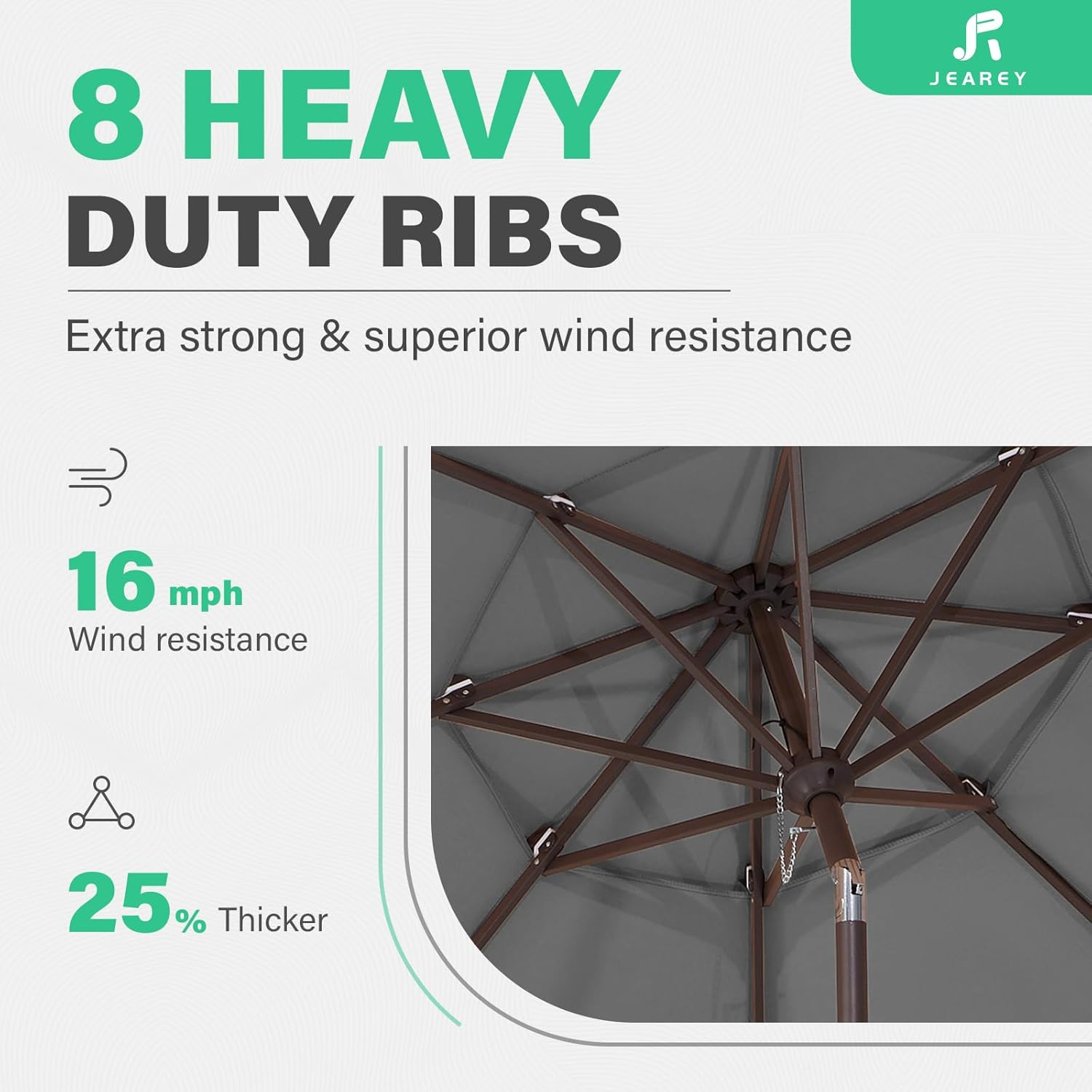 JEAREY 9FT 3 Tiers Patio Umbrella Outdoor Market Umbrella Table Umbrellas