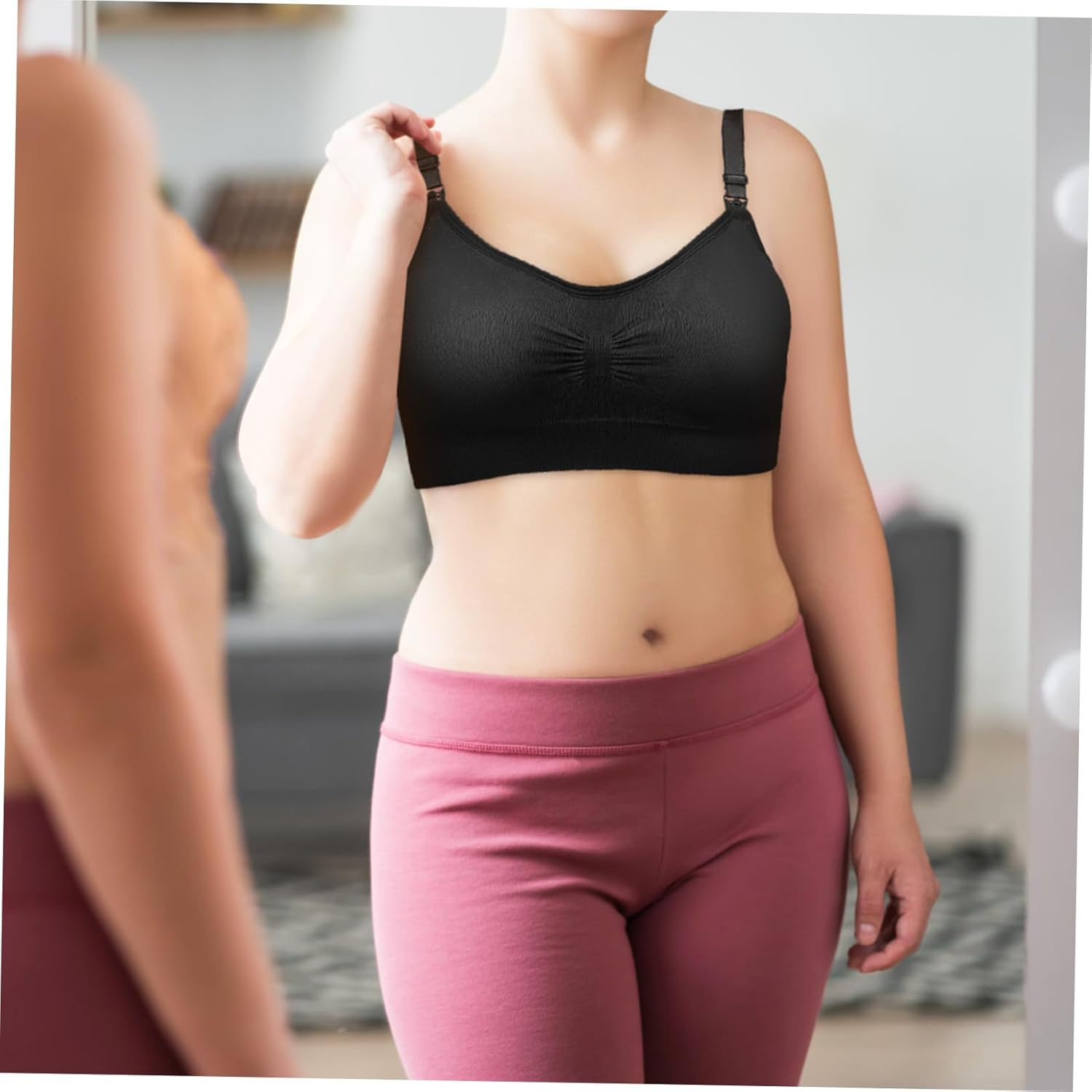 CALLARON 3Pcs Nursing Bras for Breastfeeding Pregnancy Includes Extenders Comfortable Spandex Blend Effortless One Handed Nursing Versatile Stylish Maternity Wear image number 5