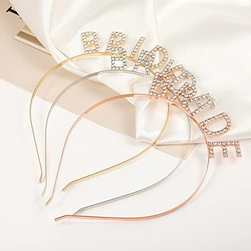 ZYWQ Rhinestone Bride Headband Elegant Crown Bachelorette Party Headbands (Silver) image number 5