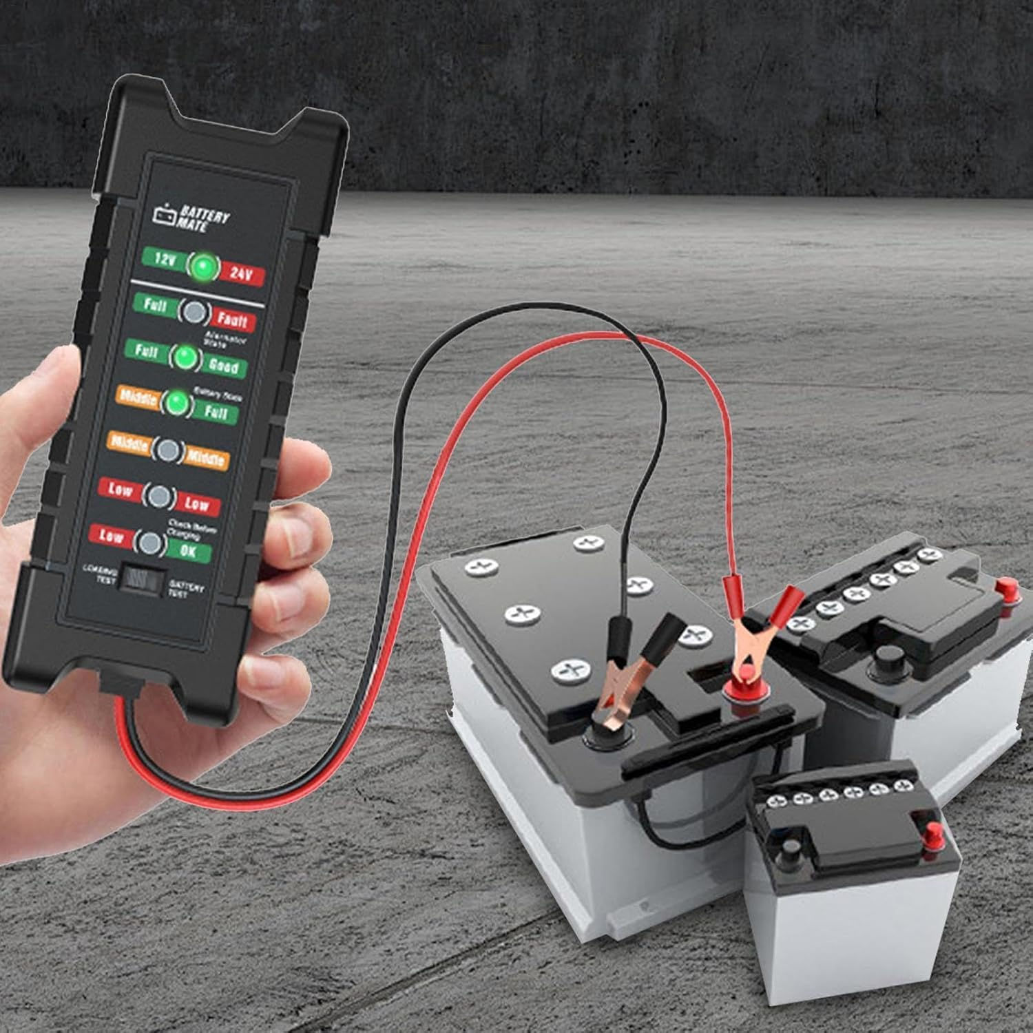 Car Battery Tester - 12V/24V Battery Voltage Tester,Alternator Battery Tester for Car, Motorcycle, Boat image number 6