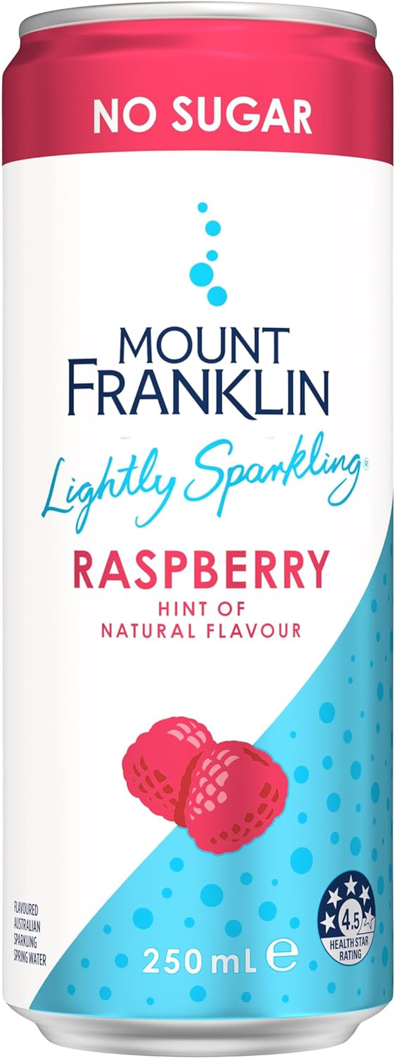 Mount Franklin Lightly Sparkling Water Raspberry Multipack Mini Cans 24X250Ml image number 4