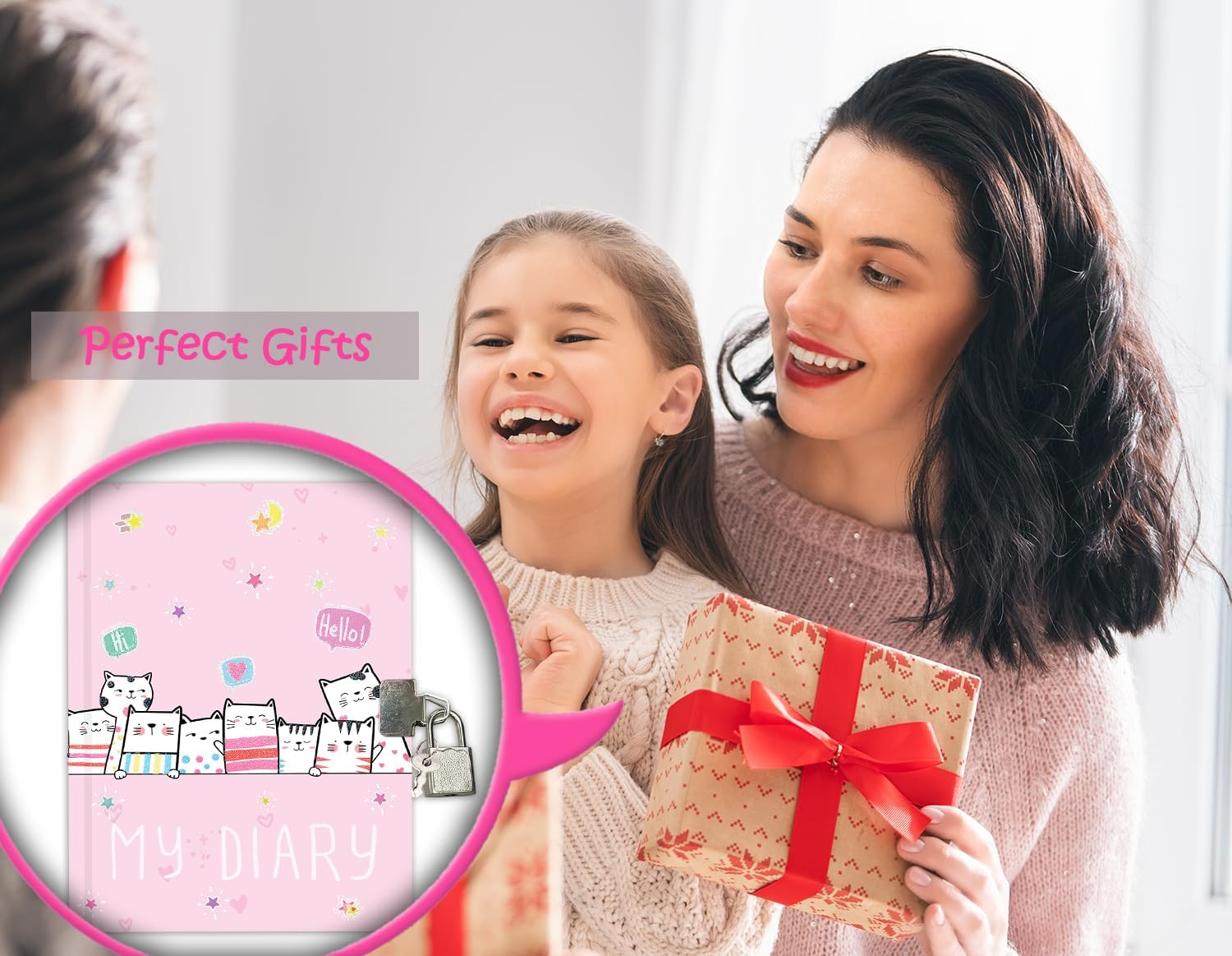 GINMLYDA Girls Diary with Lock, 7X5.3 Inches 160 Lined Pages Pink Cat Secret Diary for Kids Girls Journal with Lock Cute Notebook for Teen Preschool Writing Drawing Gifts for Girls 5 6 7 8 9 10 Years image number 4