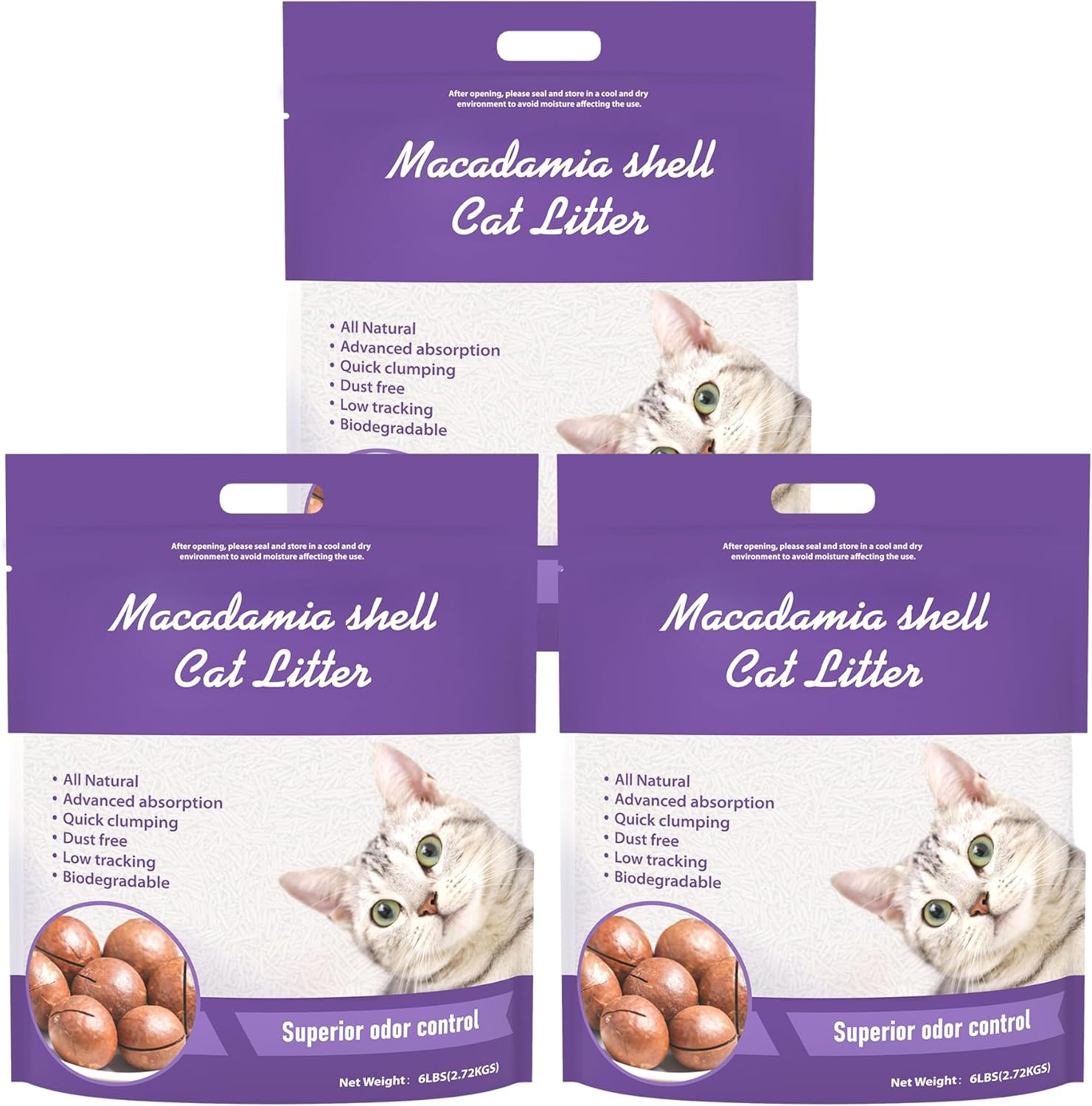 MAISON ARTS 100% Natural Clumping Fine Tofu Cat Litter Suitable for Sensitive Cat Paws 3 X 2.72 Kg Disposable in the Toilet Odourless and Dust-Free (3 X 5 L) image number 6