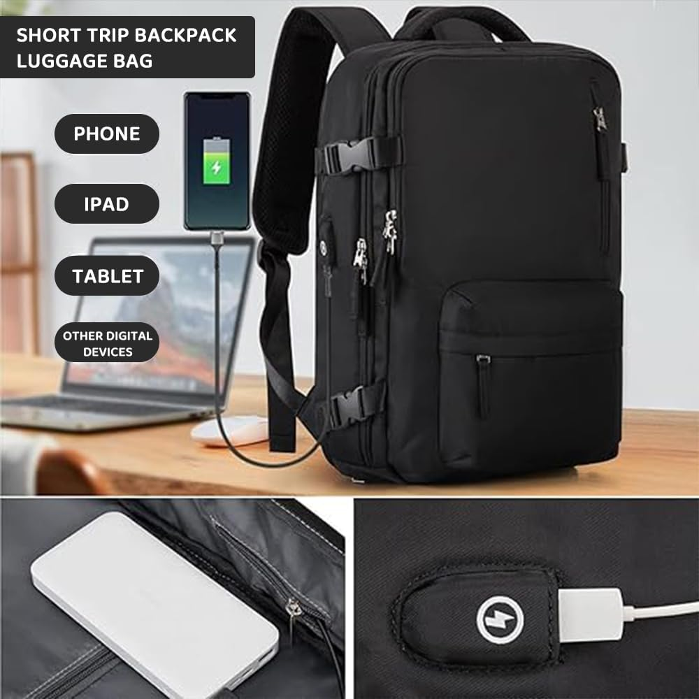 Expandable Travel Backpack for Men Women, Carry on Backpack Airplane Approved 15.6" Laptop Backpack with USB Charging Port image number 5
