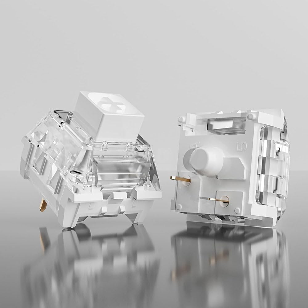 30Pcs Kailh Box White Clicky Mechanical Keyboard Switches, 45Gf Pre Lubed Tactile Switches, Dustproof and Waterproof, 3 Pin RGB SMD, Smooth and Durable White Switches for Custom Keyboards image number 3