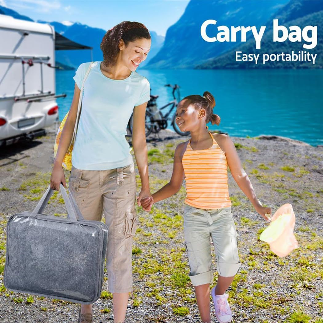 Caravan Privacy Screens Roll Out Awning Sun Shade End Wall Side Grey (Grey, 1.95 X 3.4M) image number 4