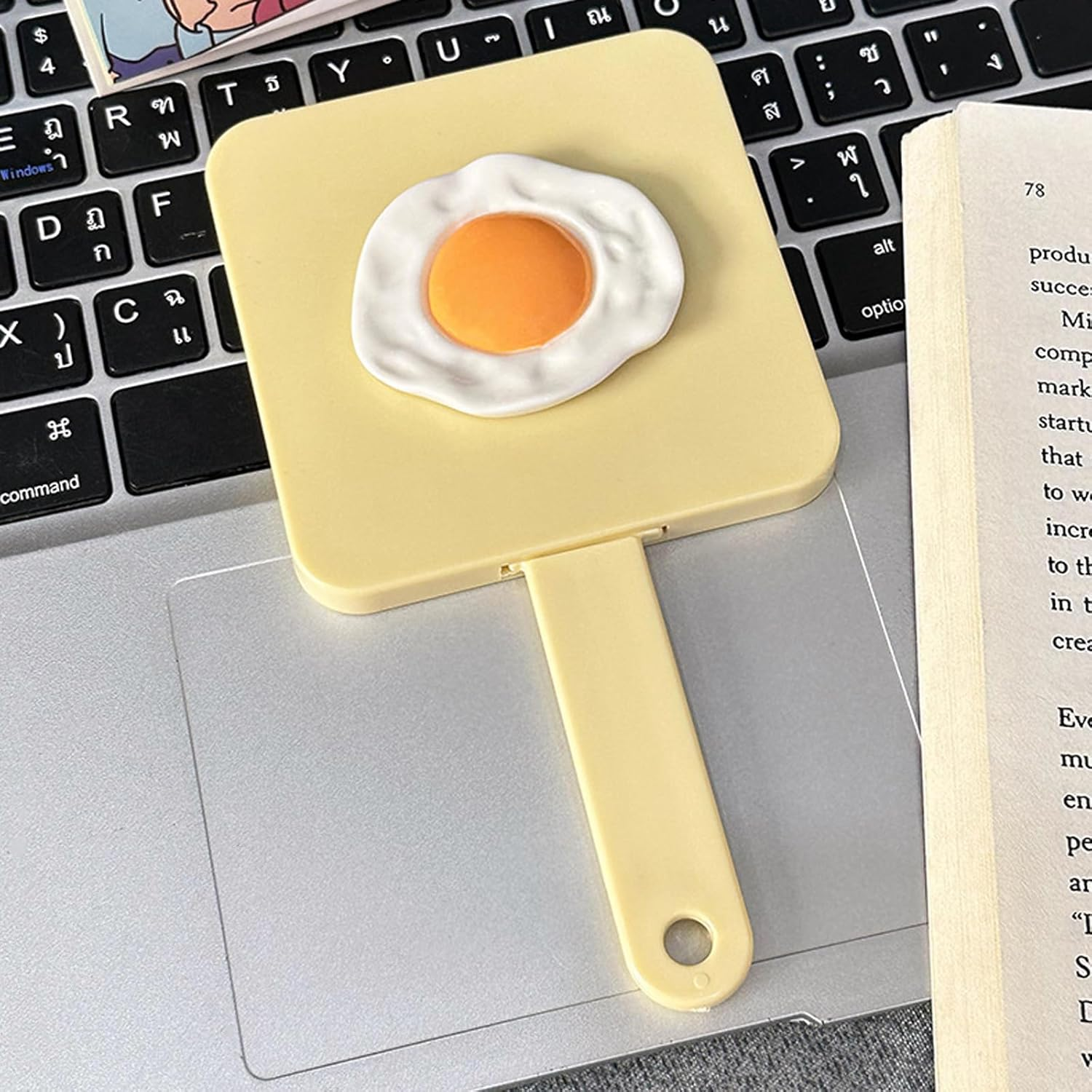 Pack of 2 Hand Mirrors with Handle & Comb, 2-In-1 Comb Mirror, Portable Makeup Mirror, Multifunctional Cute Bear Ear Mirror, Small Cosmetic Mirror, Travel Compact Mirror (Colour Mix-1) image number 5