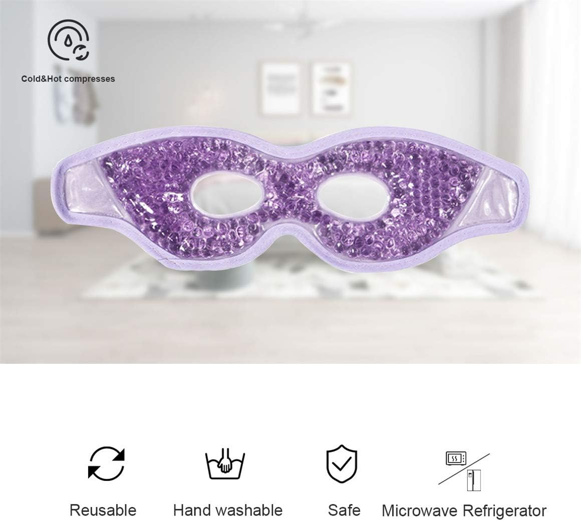 Ruzzut Cooling Gel Eye Mask with Eye Holes, 2 PCS Gel Bead Cold Eye Packs for Puffy Eyes & Swelling, Reusable Hot Cold Therapy Compress Heat Ice Gel Pack, Purple and Pink image number 5