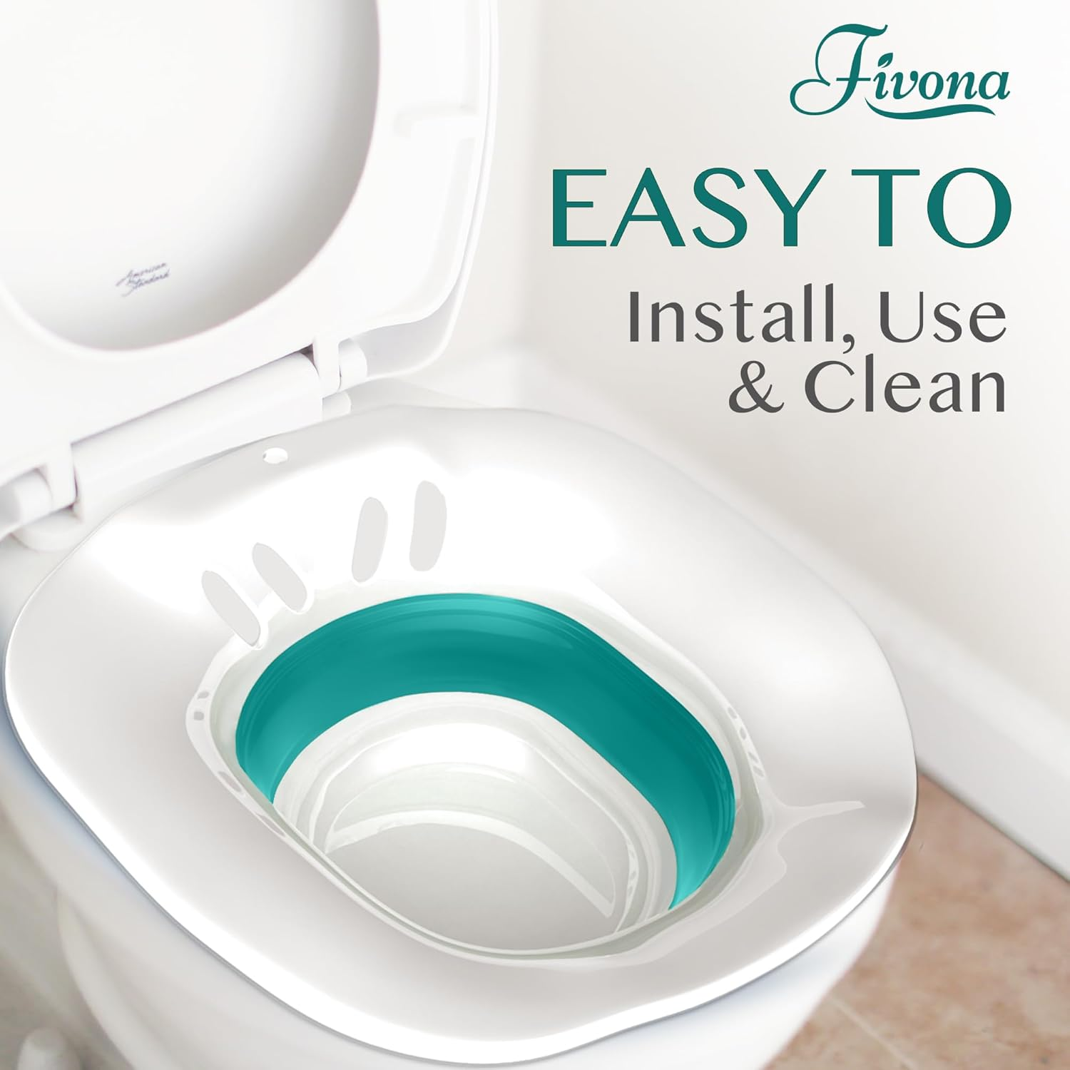 Fivona Expandable Sitz Bath Seat for Soak and Steam - Postpartum Essentials Care and Hemorrhoid Treatment - Unisex and Universal Fit over the Toilet Yoni Steaming Bowl - At-Home Soothing Relief Device image number 4