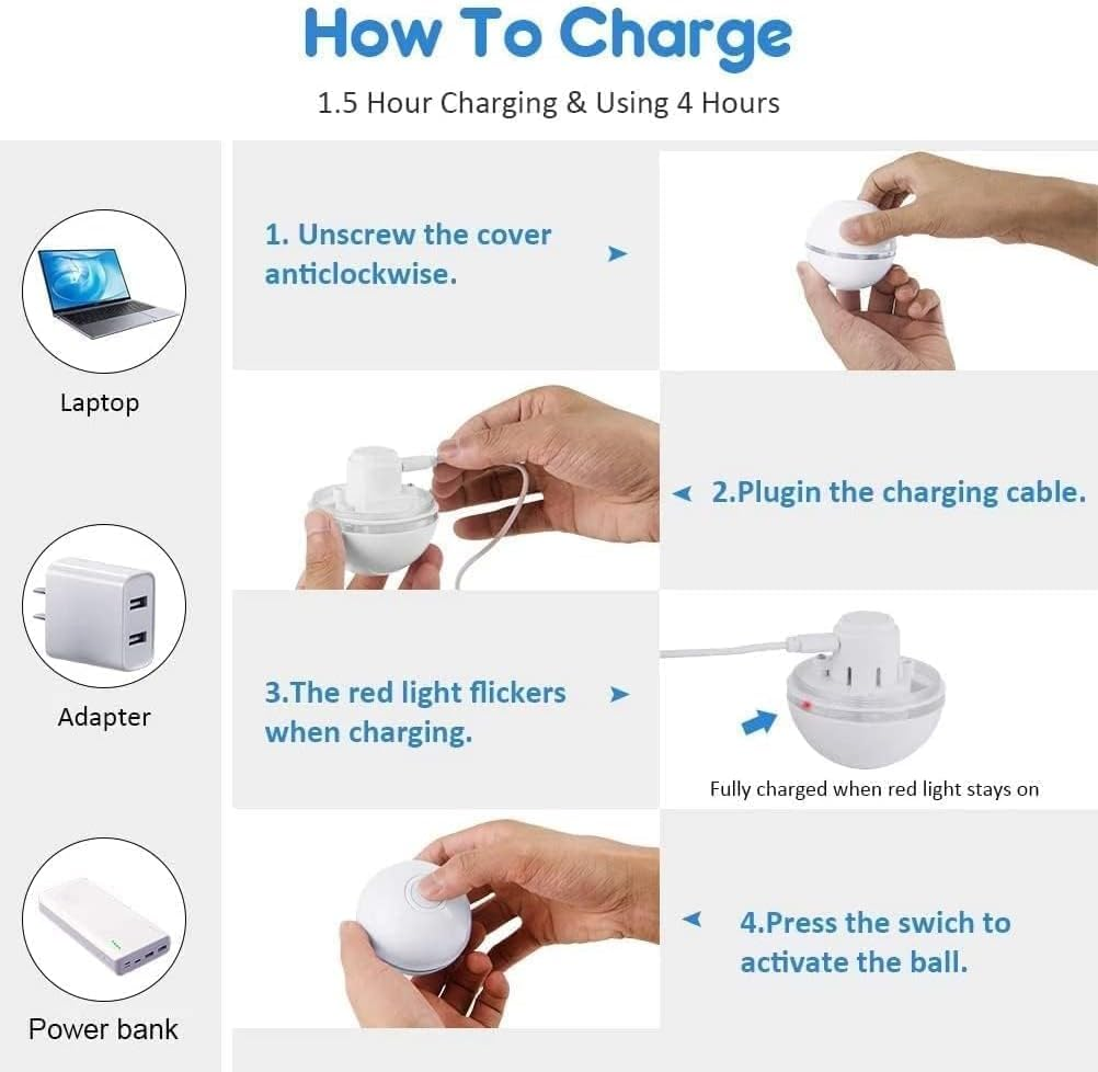 XIULIUU Interactive Cat Toys for Indoor Cats, Automatic Kitten Toys for Bored Indoor Adult Cats, Material Health, LED Light, USB Charging (White) image number 2