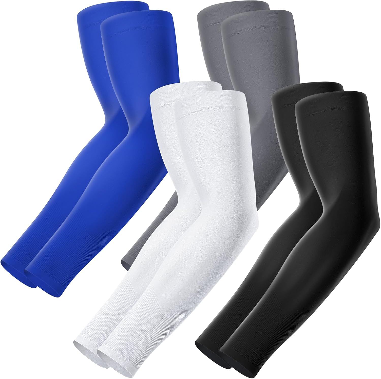 Arm Sleeves for Men Women: 4 Pairs Sun Protection Sleeves to Cover Arms Cooling Sports Compression Arm Sleeve Youth