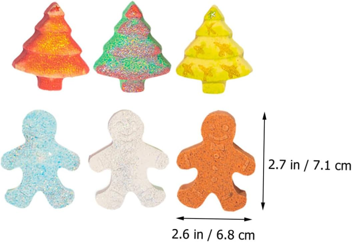 BCOATH 6Pcs Christmas Gingerbread Man Bath Salt Fun Colorful Bathing for Boys and Girls Relaxing Aromatherapy Holidays and Travel image number 3