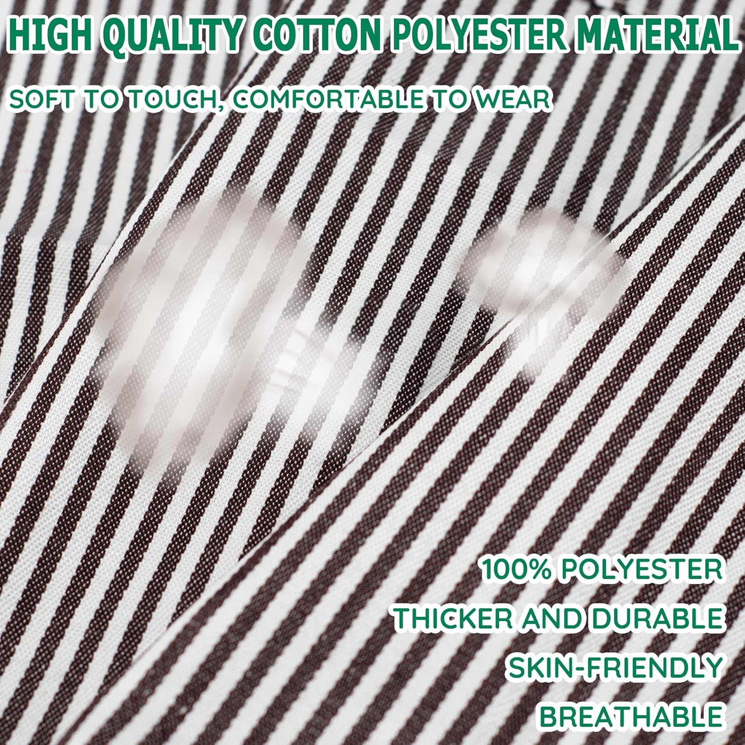 2 Pack Stripe Kitchen Apron, Adjustable Bib Soft Apron with 3 Pockets, Chef Aprons for Men Women, Cooking Aprons for BBQ Painting Gardening Baking Restaurant