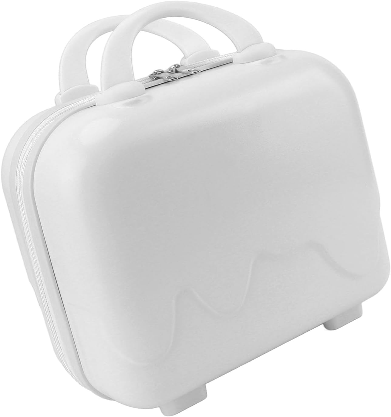 Small Travel Hand Luggage, ABS Lightweight Impact Resistant Large Capacity Makeup Travel Case for Trip (Cream) image number 4