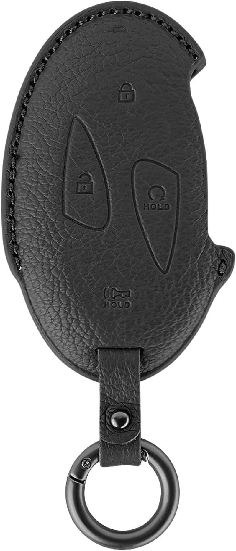 Ontto Goat Leather Car Key Fob Cover Fit for Hyundai Ioniq 5 Ioniq 6 Tucson NX4 Sante Fe Kona SX2 EV 2023 2024 2025 Smart Key Case Keyring Shell Key Holder Keychain Accessories 7 Buttons Orange