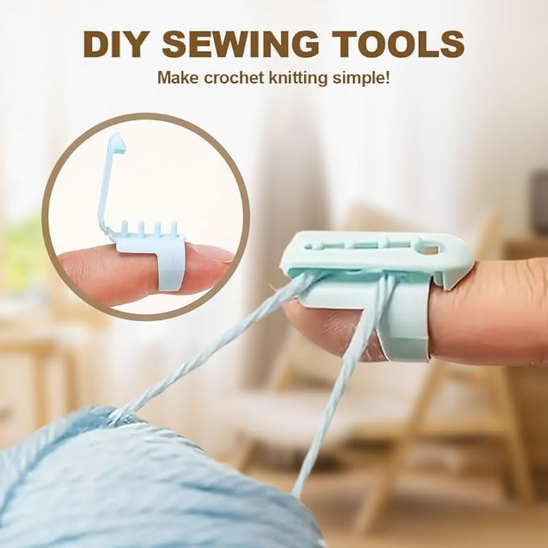 Plastic Weaving Cream Thread Guide, 8Pcs Yarn Guide Finger Holder Knitting Thimble Tool Plastic Yarn Guide,Yarn Guide Finger Holder Knitting Thimble Tool,Plastic Yarn Guide Separated Yarns Tools image number 3