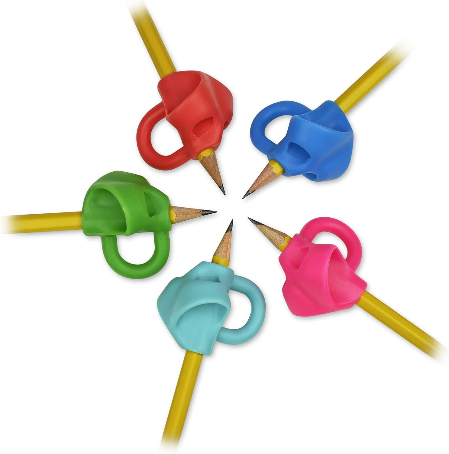 The Pencil Grip Pencil Grip the Classics Ring Grip Ergonomic Writing Aid, for Right or Left Handed Users, Assorted Colors, Pack of 6 (TPG-17306)