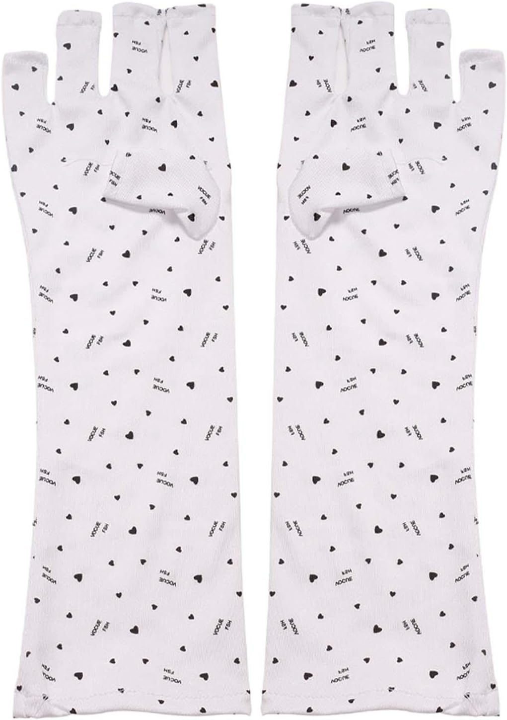 TENOL 2 Pieces Uv Protection Fingerless Gloves,Uv Shield Gloves Skincare,Durable Lightweight Portable Sun Protection Gloves for Nail Lamp Making Gel,Women, Long image number 3