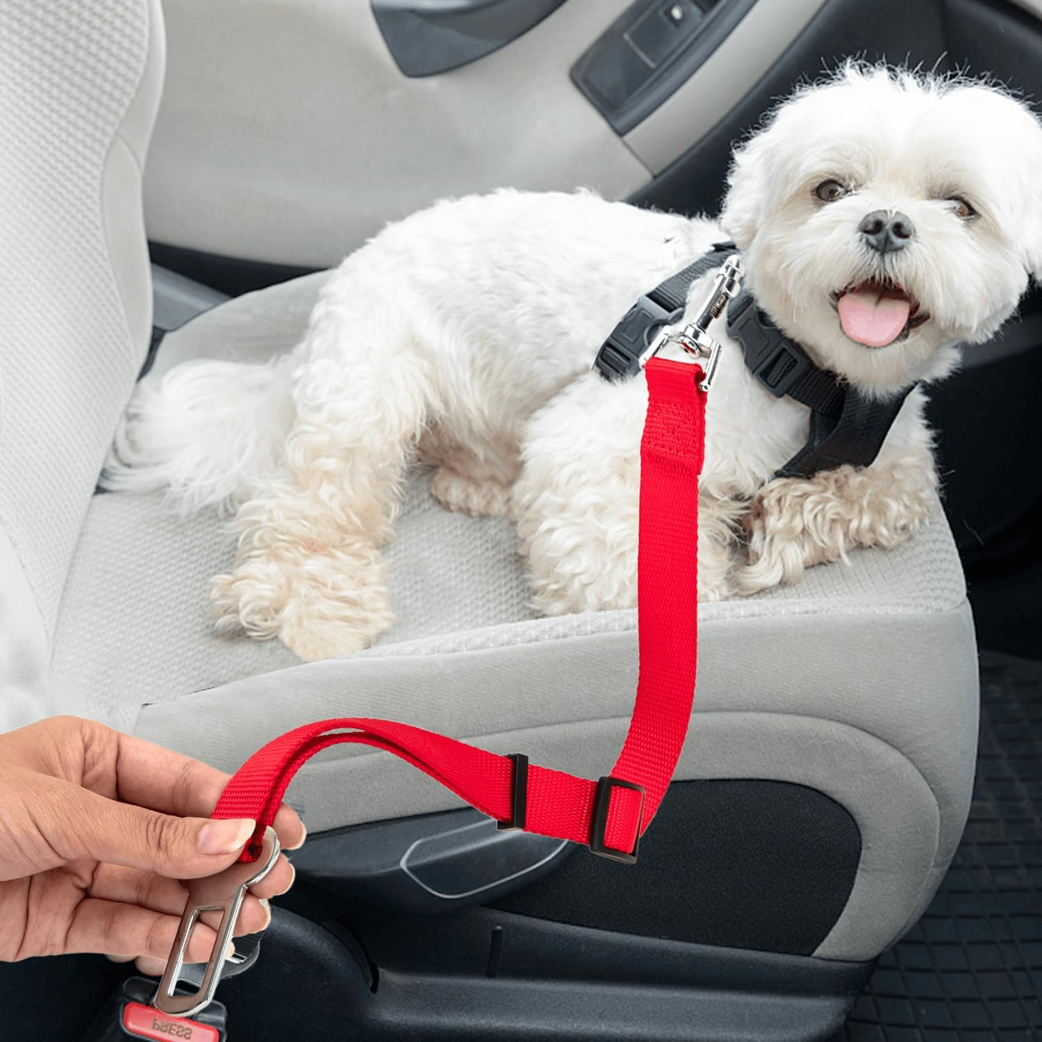 Adjustable Dog Seat Belt Heavy Duty Material Ideal for Safe Car Travel and Walking image number 1