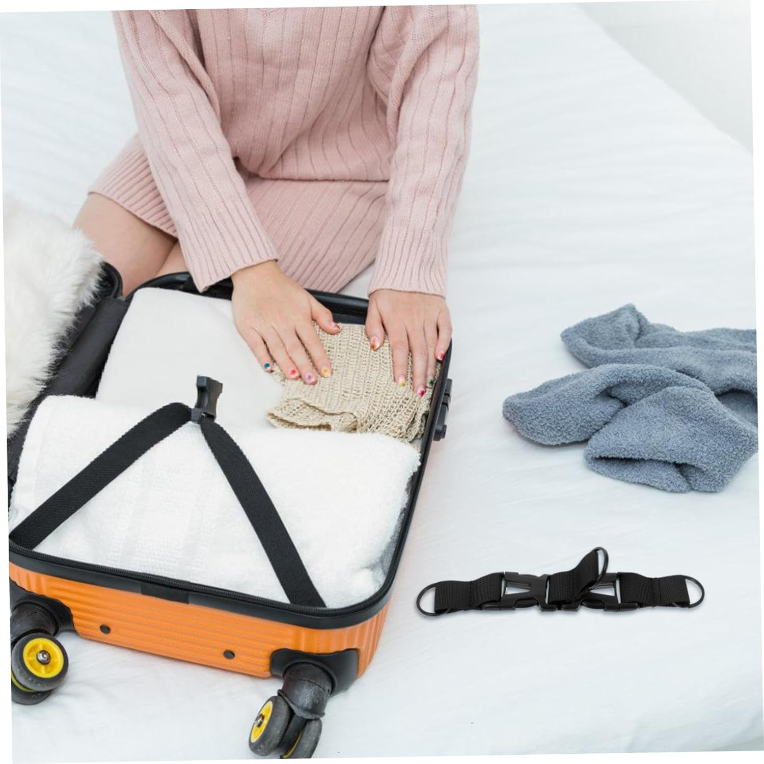 LIGIGWASH Outdoor Adjustable Luggage Strap with Buckle, Travel Bag Accessory for Suitcases and Backpacks, Black Sturdy Strap for Secure Packing and Luggage Handling image number 3