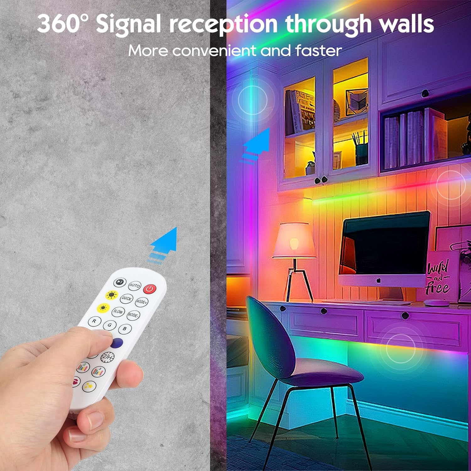Liwqolx 4M LED TV Strip, RGBIC LED Strip Light for 50-70 Inch TV, Smart LED Strip with APP and 2.4G RF Remote Control, USB Integration IC Lighting for Bedroom/Christmas Decoration image number 3