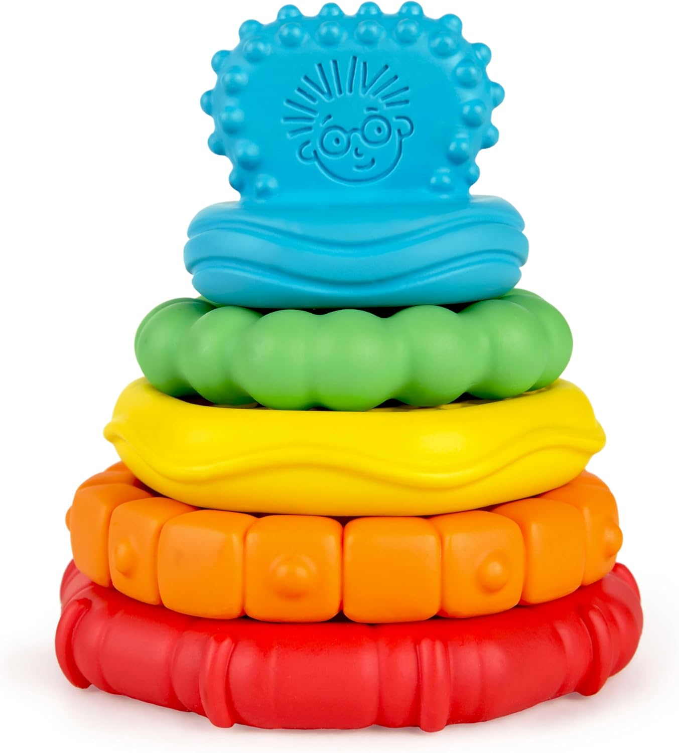 Baby Einstein Stack & Teethe Multi-Textured Easy-To-Grasp 5-Piece Teether Toy Set, Ages 3 Months + image number 3