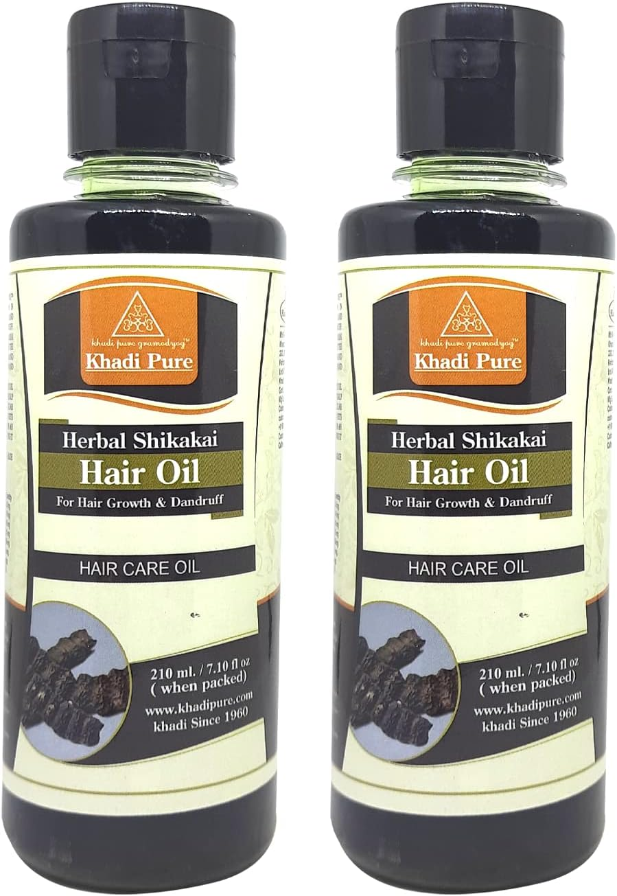 Khadi Pure Herbal Shikakai Hair Oil, 210 Ml (Pack of 2) image number 4