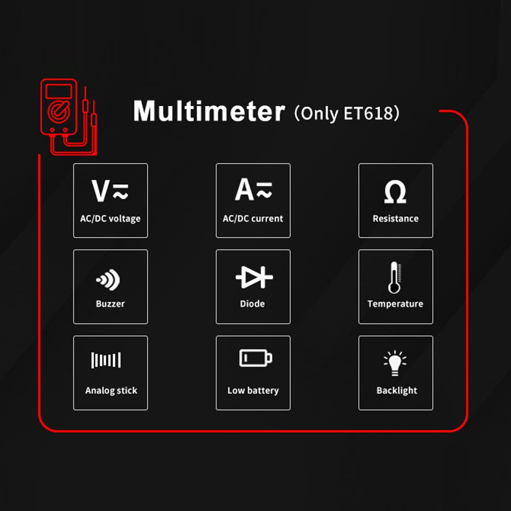 ET618 Handheld Portable Cable Tester with LCD Display Analogs Digital Search POE Test Cable Pairing Sensitivity Adjustable Network Cable Length Short Open Circuit Measure Trackers image number 3