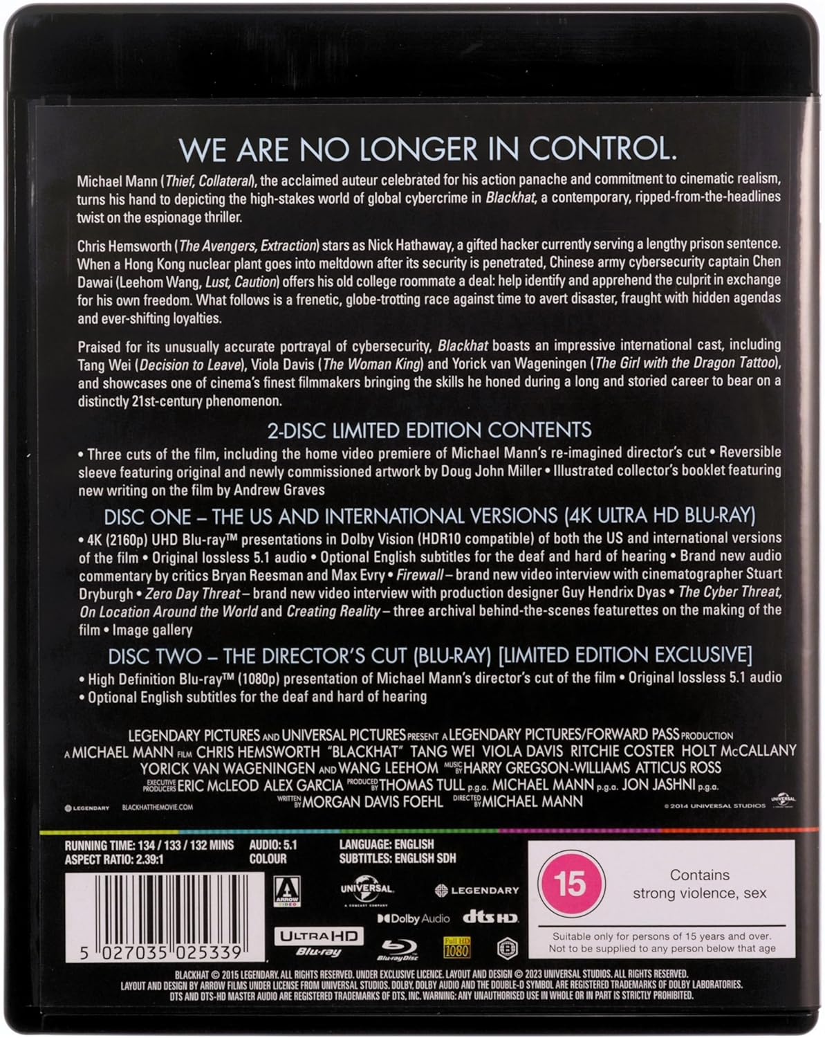 Blackhat Limited Edition 4K UHD [Blu-Ray] [Region Free]