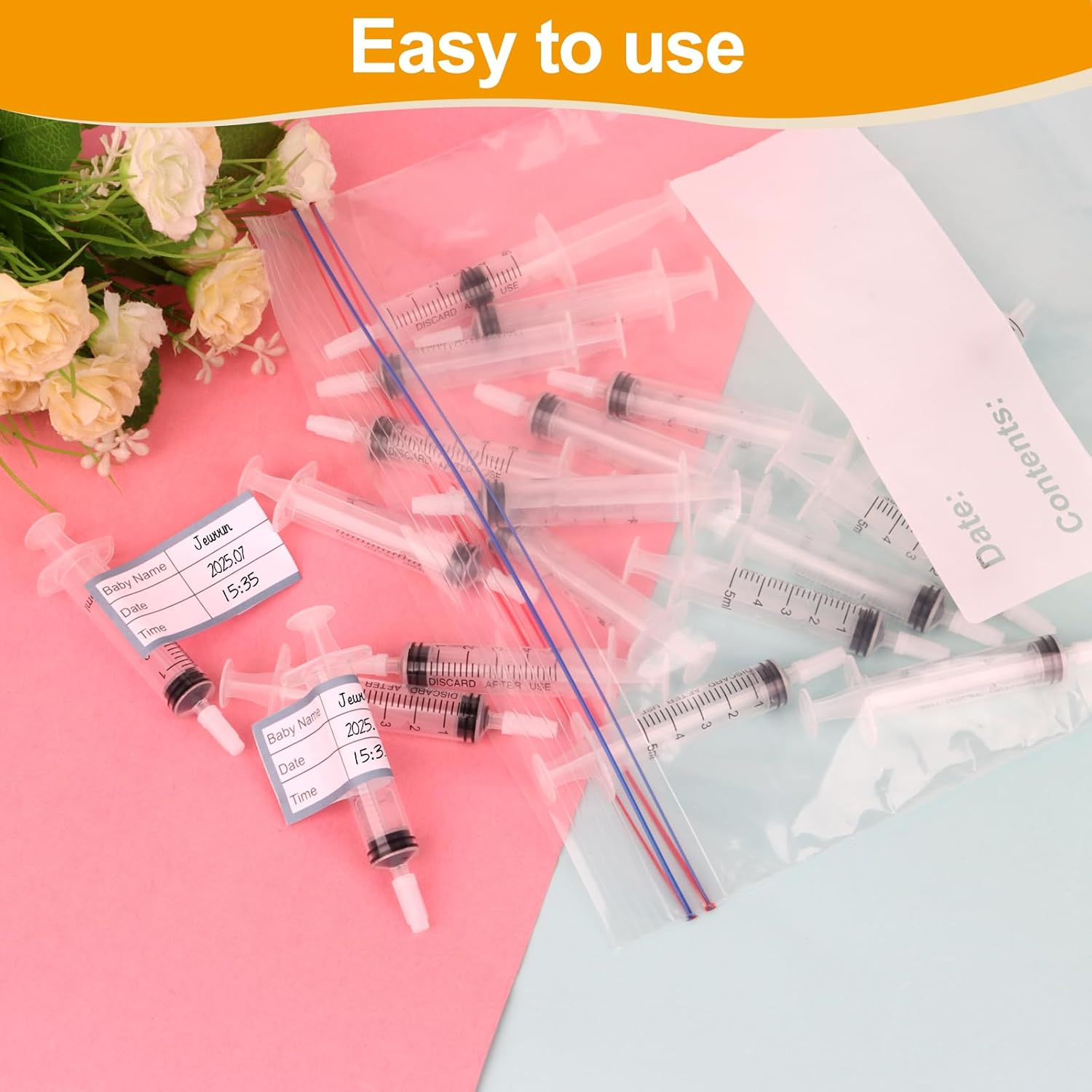 20 Pcs Colostrum Collection Kit,1Ml Colostrum Syringe with Protective Cap,Breast Milk Collector Breastfeeding with 2 Measuring Cup and 20 Stickers,Colostrum Harvesting Kit for Breastfeeding image number 1