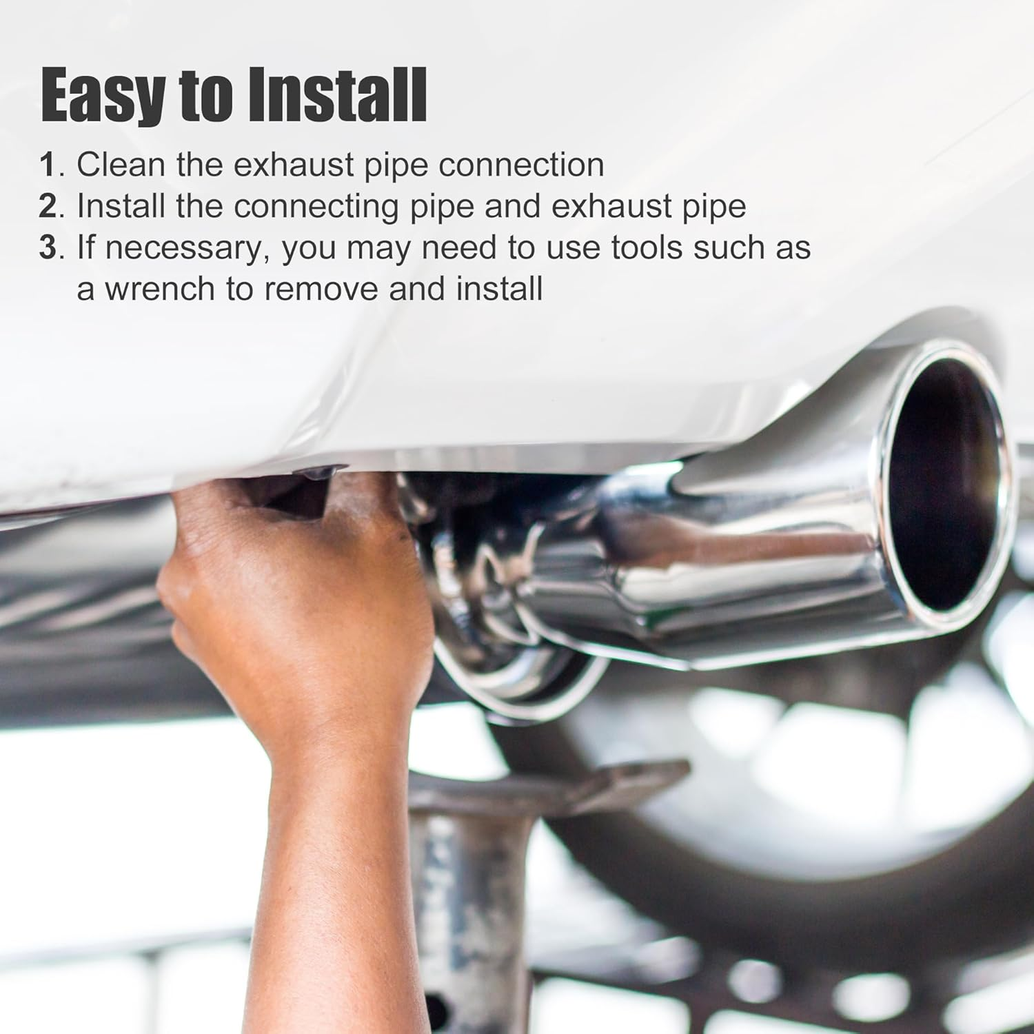 X AUTOHAUX 4 Pcs OD 3 Inch 45 Degree SS304 Stainless Steel Bend Tube Exhaust Elbow Pipe for Car Modified Exhaust System 3" Piping Silver Tone image number 1