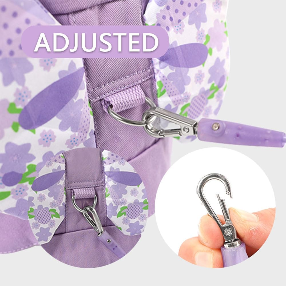 Anti-Lost Toddler Leash with Butterfly Wings Backpack &ndash; Child Safety Harness with Wrist Link for Kids, Baby Walking Wrist Strap with Key Lock &ndash; Travel, Shopping, Outdoor Safety for Girls image number 3