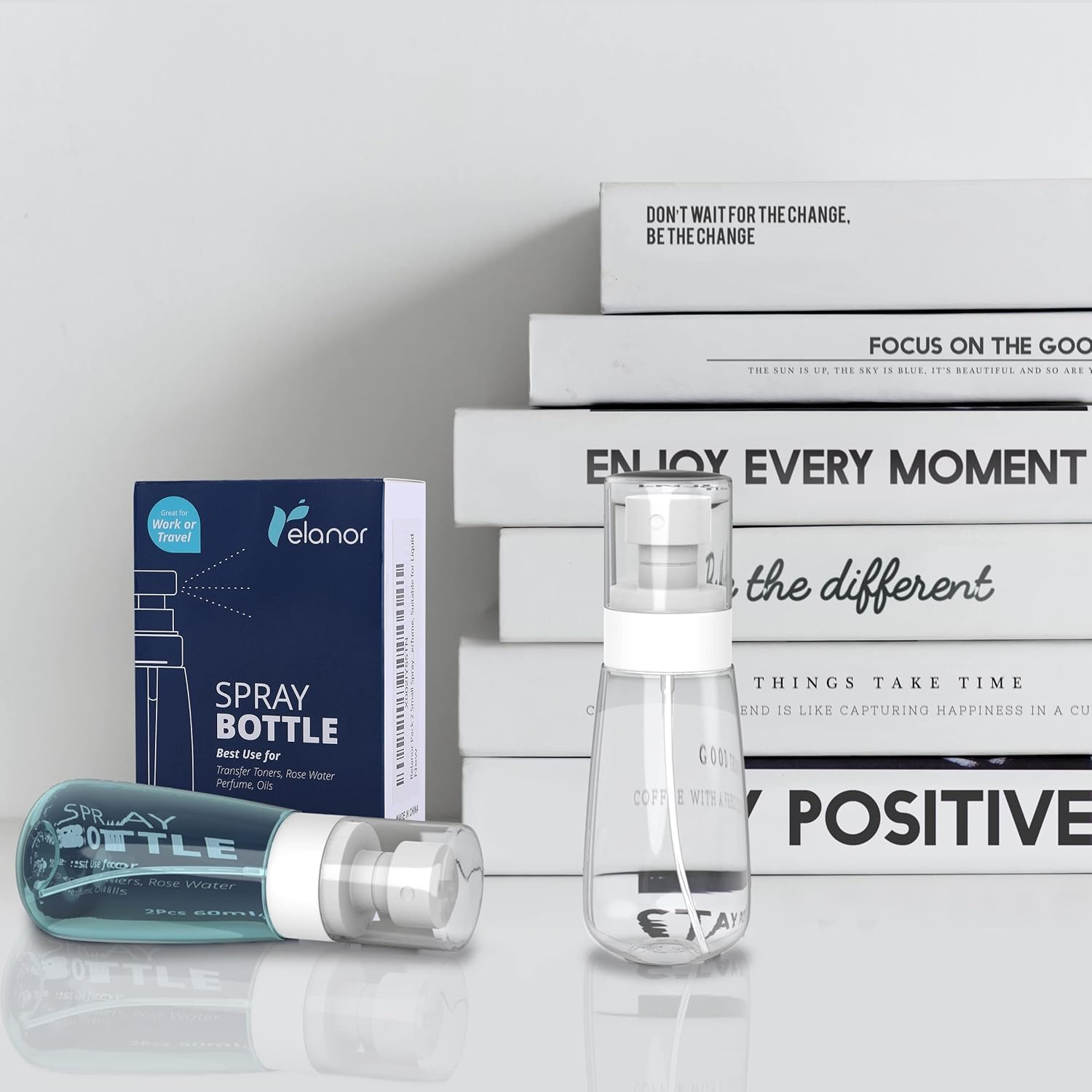 Pack of 2 Leak-Proof Travel Spray Bottles, Small Size 60Ml, Fine Mist Spray Bottle for Hair and Face - Mini, Portable and Refillable image number 5