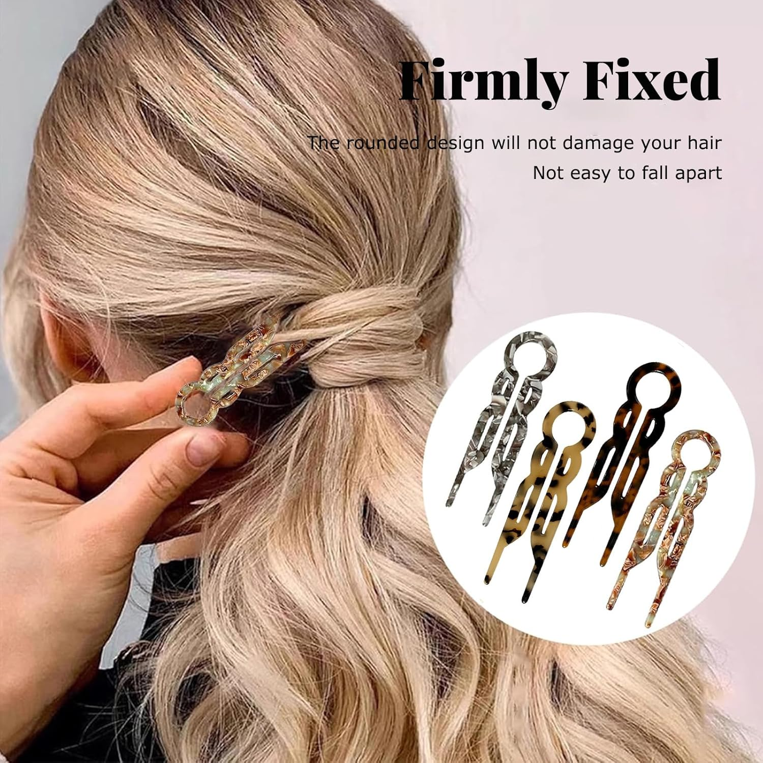 3PCS Lialys Hair Pin, Prestige Hair Pin, Elegant Hair Clips for Women, French Hair Pins, U-Shaped Grip Hairpins for All Hair Types, New Hair Accessories - Set B-3Pcs image number 2