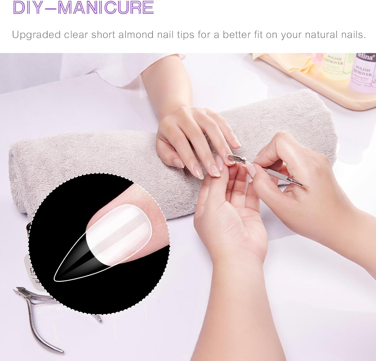 504PCS Short Almond Nails Tips,Half Matte Fake Nails Stick on Nails, Beetles Gel Polish Gel Nail Tip, Etch X Nail Tips, Press on Nails, Nail Tips,Acrylic Nails for Nail Salons and Home image number 3