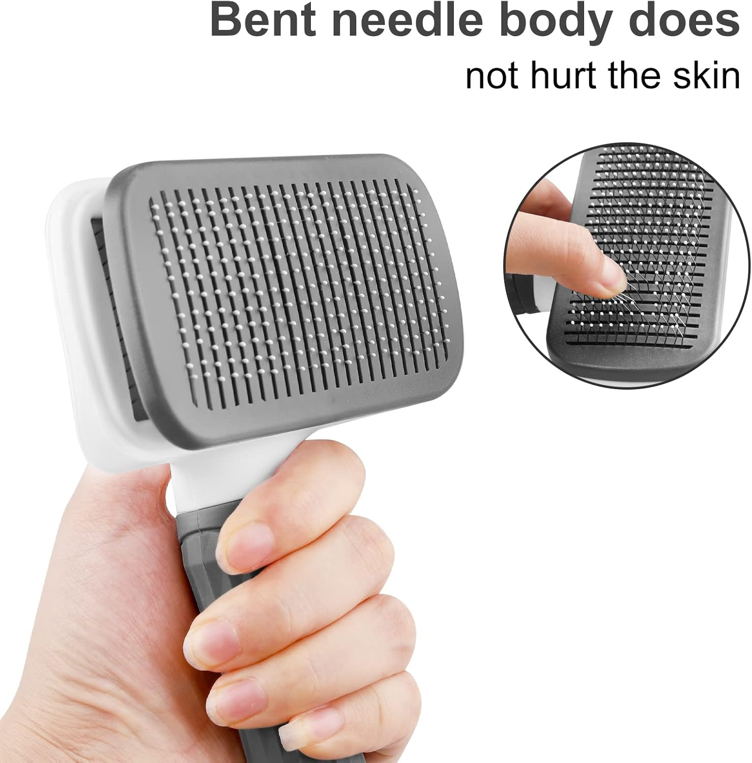 Dog Brush Cat Brush Grooming Comb,Self Cleaning Cat Dog Slicker Brushes with Smooth Handle,Pet Grooming Tool with Cleaning Button for Cat Dog Shedding Tools Cat Dog Massage Clean Tangled Brush image number 1